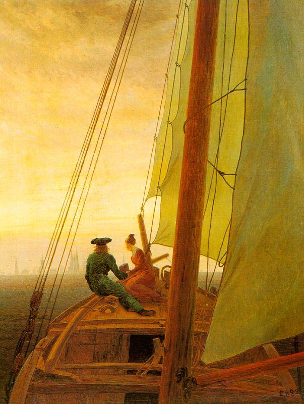 Caspar David Friedrich On Board a Sailing Ship Germany oil painting art